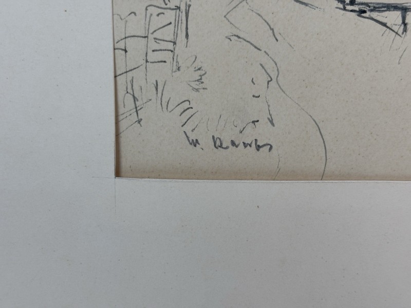 Wilhelm Raab drawing sketch at the Nidda near Praunheim approx. 16x23cm art gallery