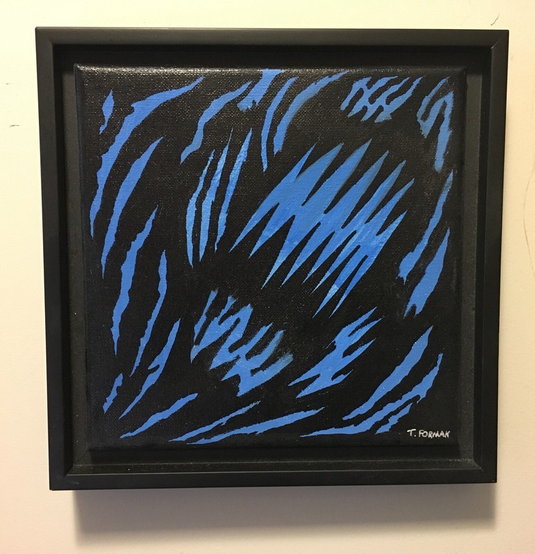 «Comic Book» Original abstract hand-painted art on canvas. Signed and framed.