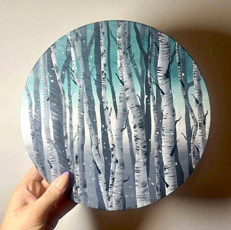 Winter Forest Trees Canvas Print – Small Unframed Nature Landscape Wall Art
