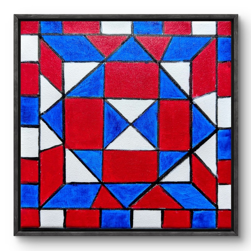 Original Optical Illusion 8×8 Canvas Acrylic Hand Painted Home Decor