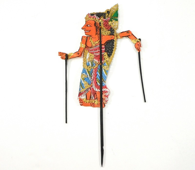 Vintage Shadow Puppet Hand Made Hand Painted Leather Thailand gallery