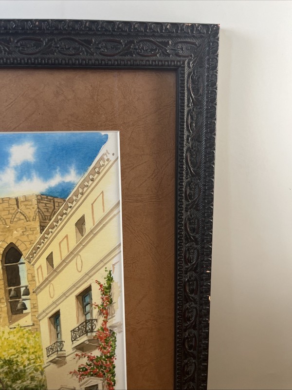 Original Watercolor Signed, Wickersham Santa Maria, Barcelona, Spain gallery