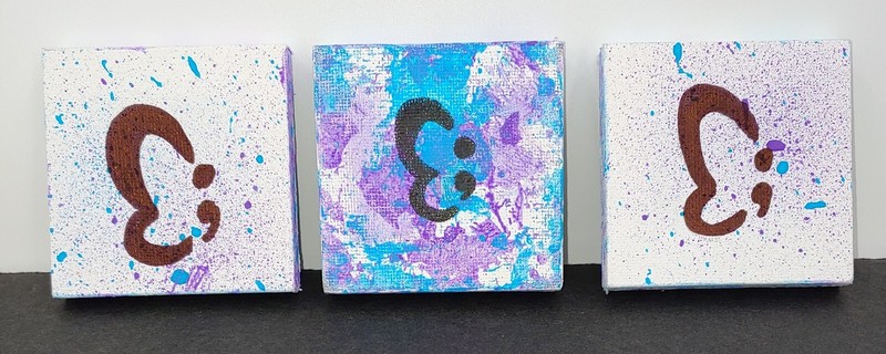 Suicide Awareness Prevention Hand Painted Magnet Original Design Acrylic 3.5 Sq
