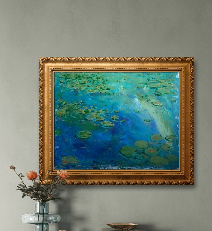 Waterlilies Artwork Impressionist Painting Large Art On Canvas Huge Artwork