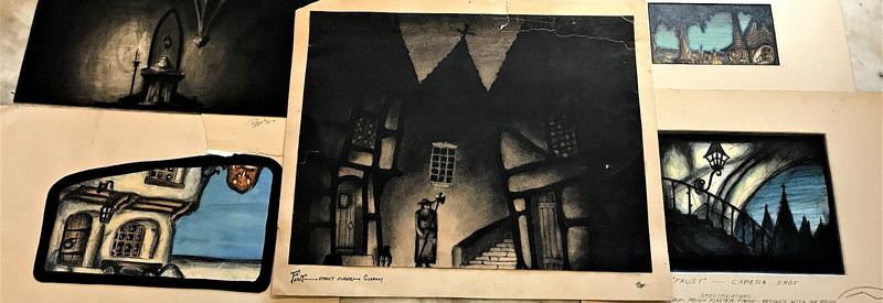 (5) Vintage 1930s Robert Riggs Faust Opera Theater Stage Original Art Paintings