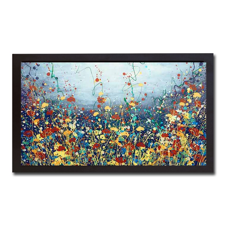 Black Floater-Framed Poem Flower by Dan Lager Canvas Giclee Art (20 in x 38 in)