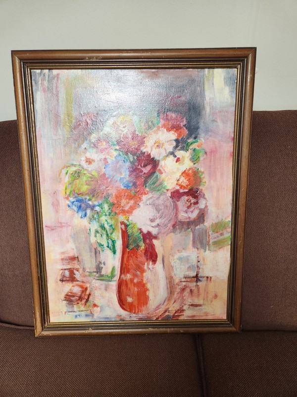Canvas Painting Contemporary Art Colors Mcm 18 By 24 Flowers