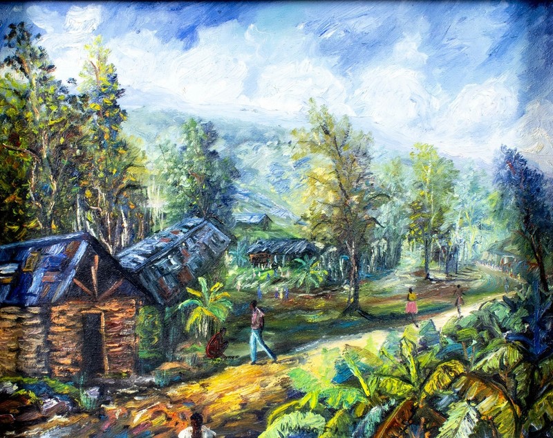 Wesner Pierre Louis (Haiti,b 1948) oil painting 153261