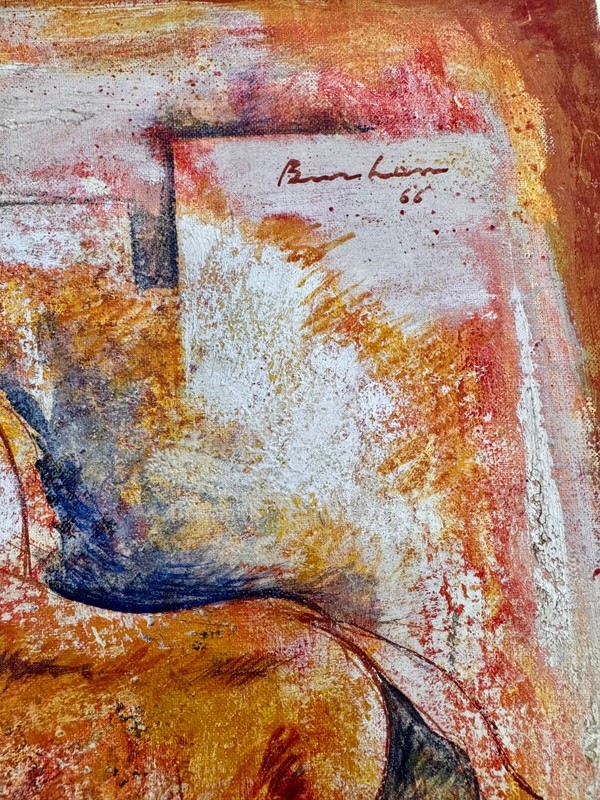 SAMI BURHAN 1966 ORIGINAL OIL/ Canvas , City Woman Horse No. 23 - Syria Art gallery