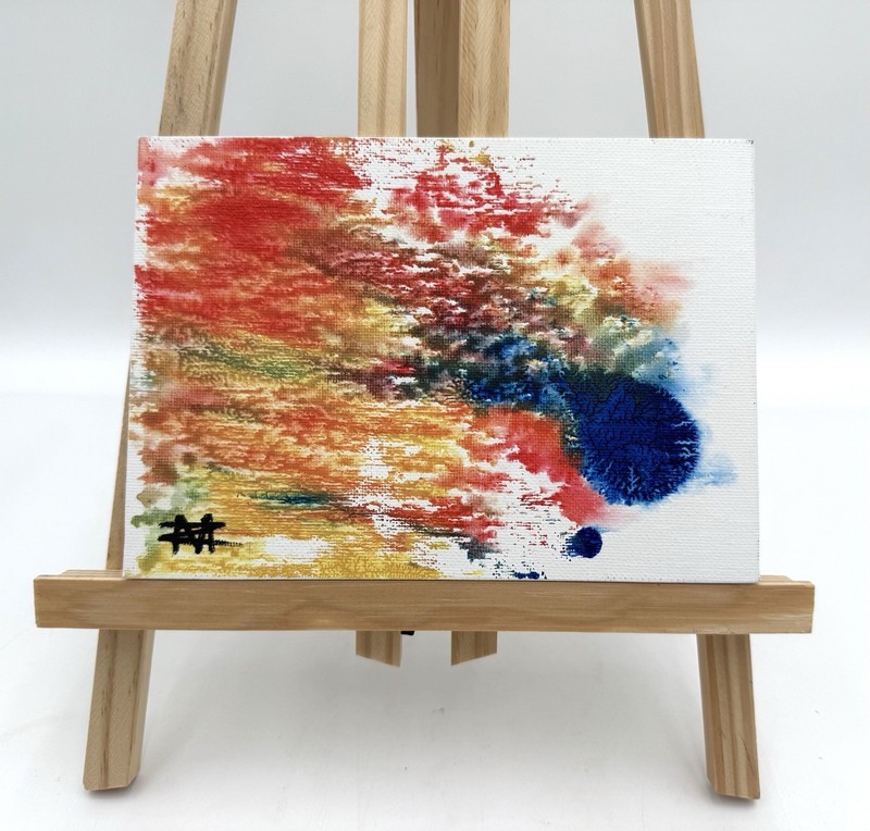 Original Abstract Acrylic Painting 5×7 Canvas Panel “The Courage To Bloom”