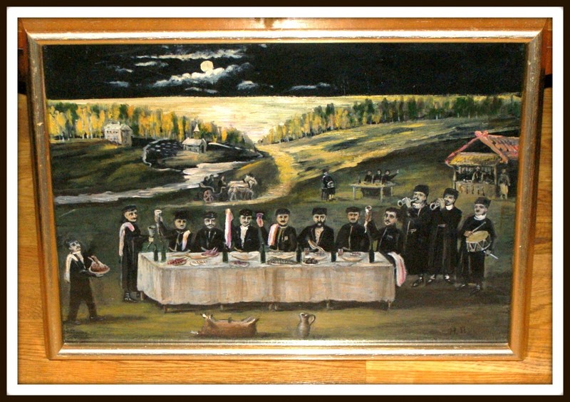 Georgian Primitivism Oil painting, Sign Niko Pirosmani, 1908