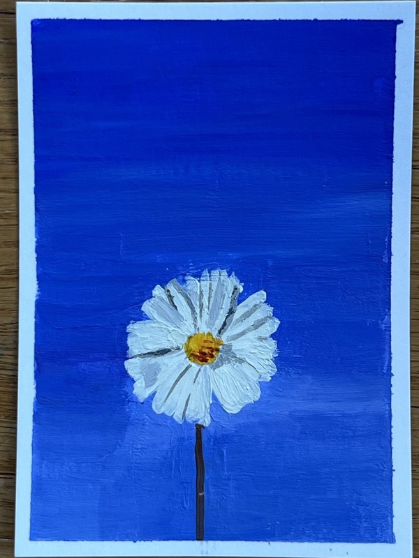 Single Flower | ACEO 2.5 x 3.5 | Original Art | Acrylic Painting | FREE SHIPPING