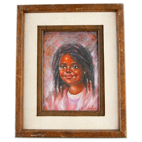 «Dimples» By Anthony Sidoni 1996 Signed Framed Oil Painting 11″x9″