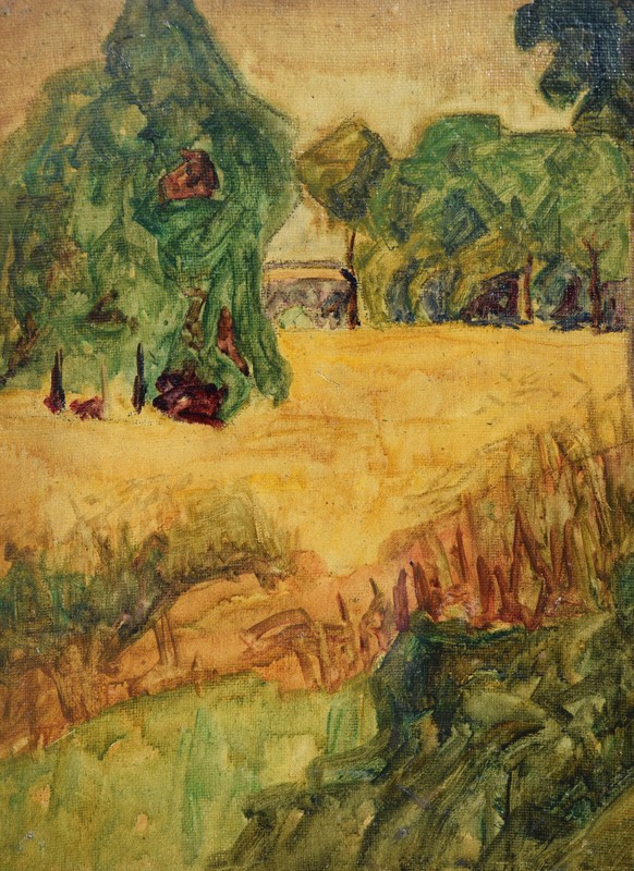 Unknown unsigned / expressive summer landscape Kornfeld around 1920-30 / Berlin gallery