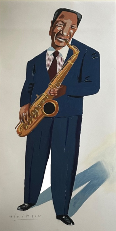 1994 NEW YORKER MAGAZINE ARTIST MARK ULRIKSEN ORIGINAL PAINTING ILLINOIS JAZZ