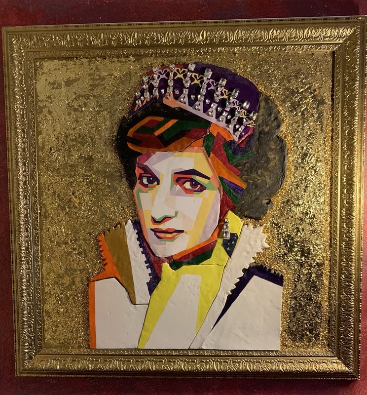 Art Painting, Princess Diana, Ceramic Mosaic, Maze of Multicolor!