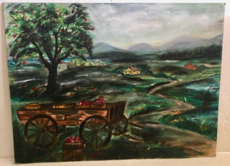 Vintage Maine Folk Art Farm Apple Wagon House – Maine Estate