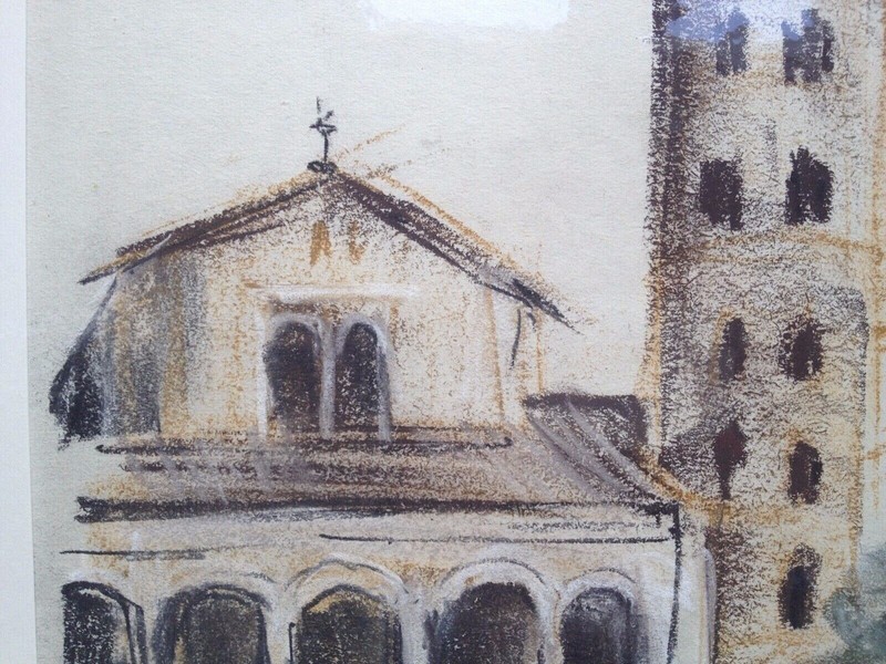 Franz Ehmke *1928 -2018 DDR Painter Pastel Ravenna Basilica Apolinare Nuovo gallery