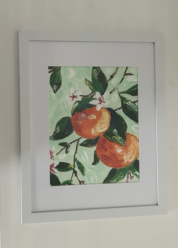 Oranges Framed Acrylic Painting On Canvas