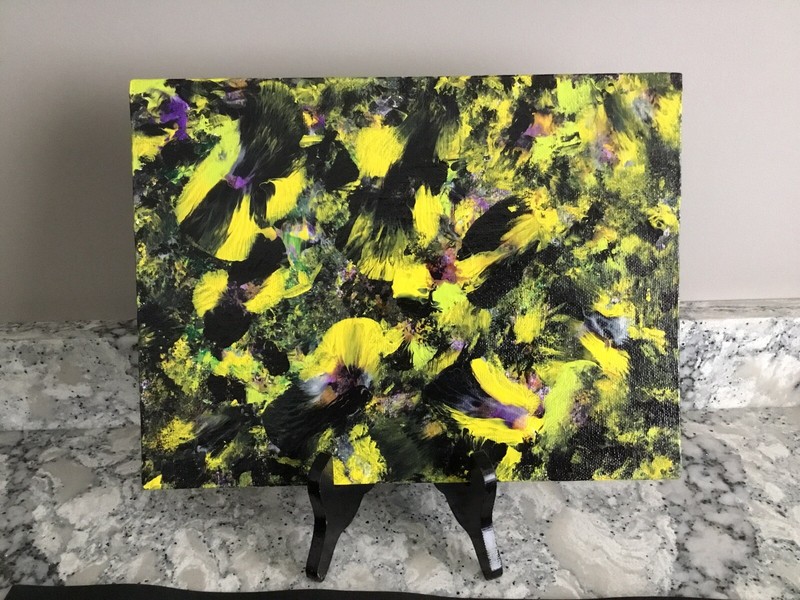Original Abstract Acrylic Pour Painting On Flat Canvas