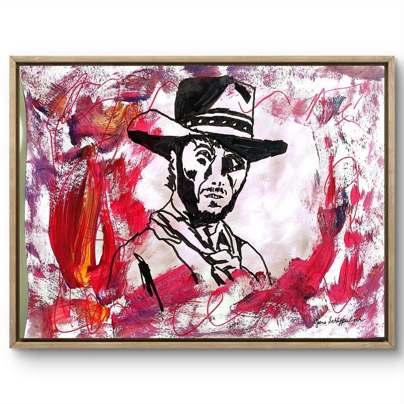Clint Eastwood 11×14 Modern Wall Art Original Painting Signed Paper Acrylic