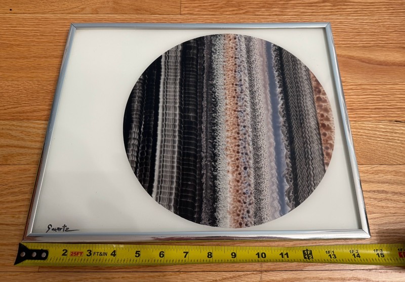 CLASSIC HOME: Signed P. Swartz Abstract Acrylic & Enamel on Glass