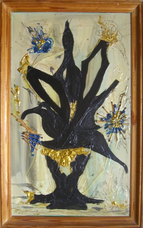 ::OIL PAINTINGS °ABSTRACT COMPOSITION MODERN ART ° ART BRUT (?) OUTSIDER SIGNED