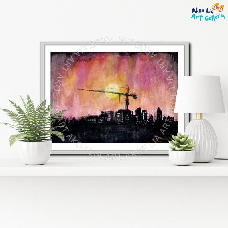 Painting original digital download "Jakarta This Afternoon" In 4 different sizes gallery