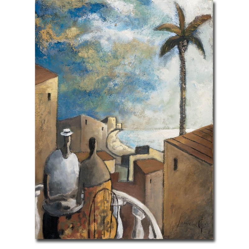 Cafe en la Tarde by Lourenco Gallery-Wrapped Canvas Giclee Art (19 in x 15 in)