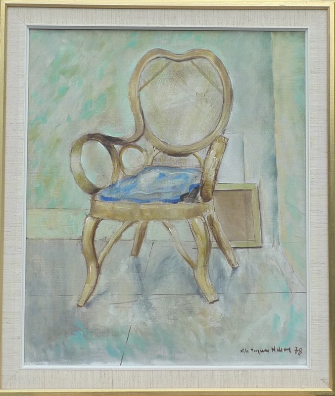 Nils Ingvar Nilsson *1925 Atelier Chair – Modern Art – Oil Painting – Expressive