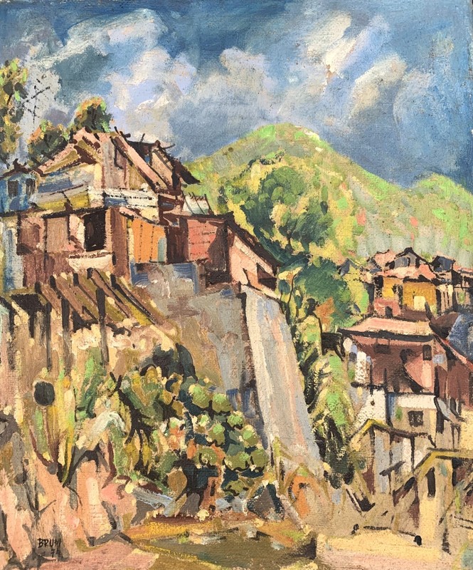 Izrael Szajnbrum (Brum)(Polish – Brazilian 1924-2009) Impressionism Oil Painting