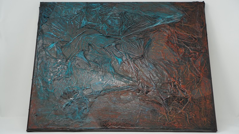 Abstract Grand Canyon – Canvas – Oil Pastels – 16″x20″ – Original Piece