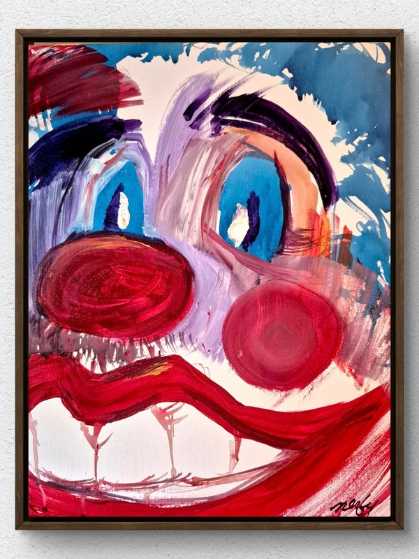 Original Expressive 11×14 Signed Portrait Painting Acrylic Canvas Bold Art A197