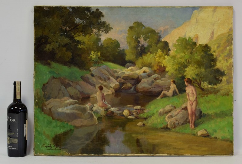 Laszlo KARPATHY (1900–1945) Artprice up to €1400, Three Nude Figures, oil,signed gallery