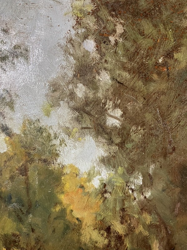 Impressionist River Landscape French School Monogrammed HD 64 X 79 CM Paris gallery