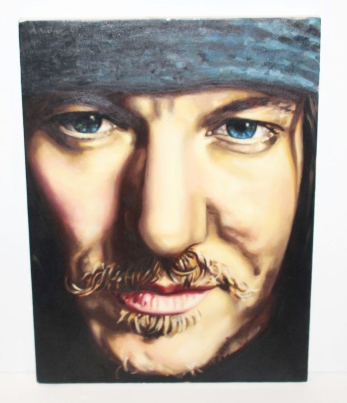 Elliott Smith Portrait Original 2008 Oil Painting on Canvas Anna Weber 12 x 16″