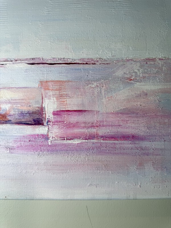 Tracing – Original Acrylic Painting, Two Hands Reaching, 12x36 in gallery