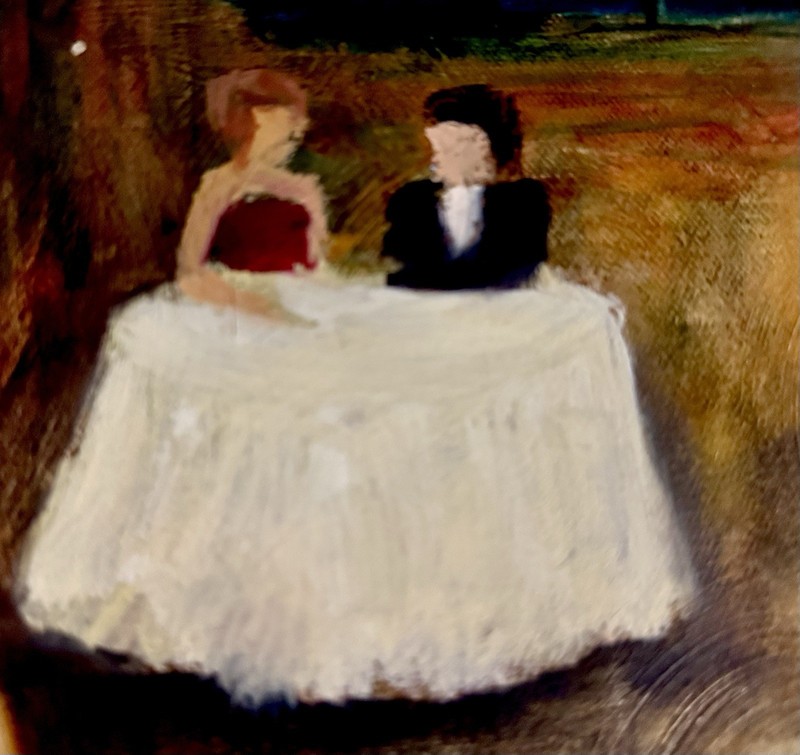 Enchanting Evening Soirée Original Oil Painting on Canvas Signed Image 20” X 24” gallery