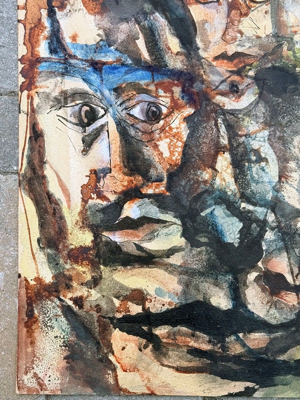 1950s MID CENTURY ABSTRACT EXPRESSIONIST Figurative Painting WOMEN PAINTERS WEST gallery