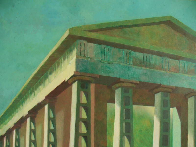 "Electric Temple" Large Figurative Original Oil Painting on Canvas gallery