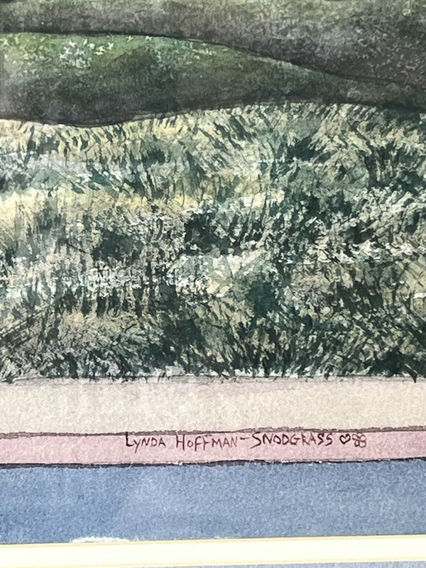 Org Watercolor L Hoffman-Snodgrass Eagle Feathers Series #52 The Scout Blue Puma gallery