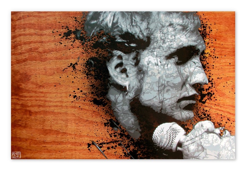 «Man In The Box» Layne Staley painting on wood, 36 x 24 inches