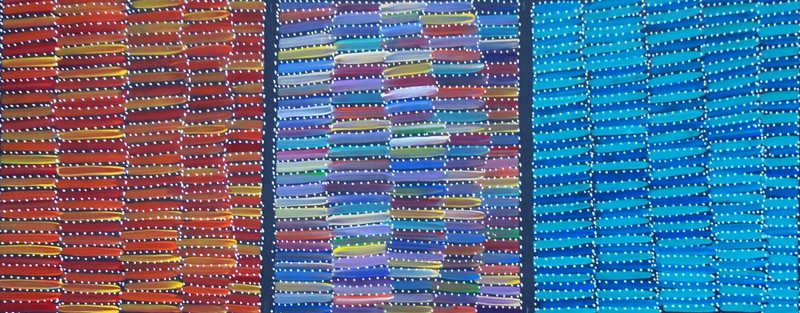 SELINA NUMINA 130 x 60 cm Original Aboriginal Painting. Bush Yam gallery