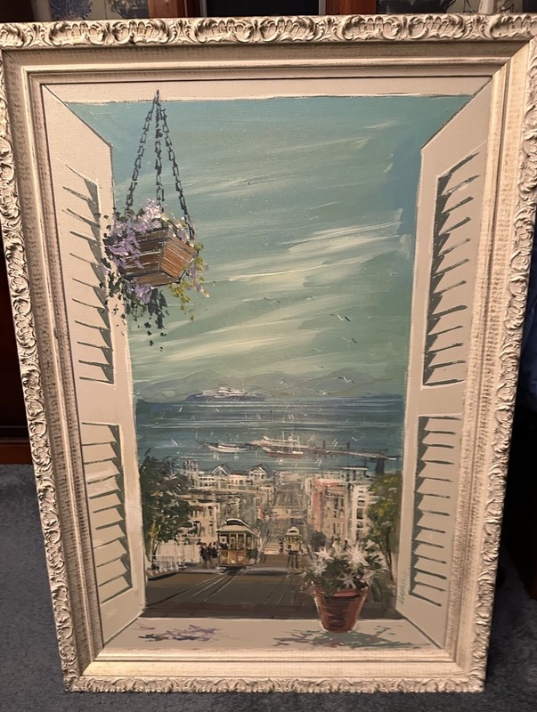 John Checkley San Francisco Oil Painting Signed 36 X 24 canvas, RARE collectible