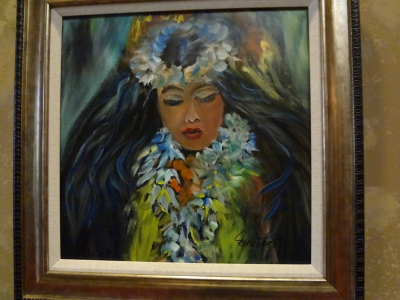 ORIGINAL OIL PAINTING HAWAII ARTIST 'DANCER IN BLUE" ONE OF A KIND gallery