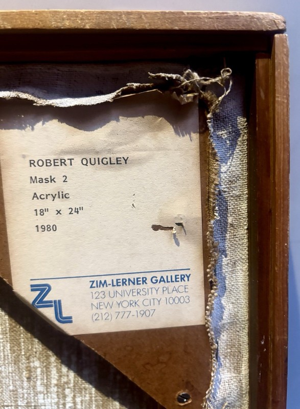 Robert Quigley New York Surrealist Vintage Painting Zim-Lerner Gallery -Magritte gallery