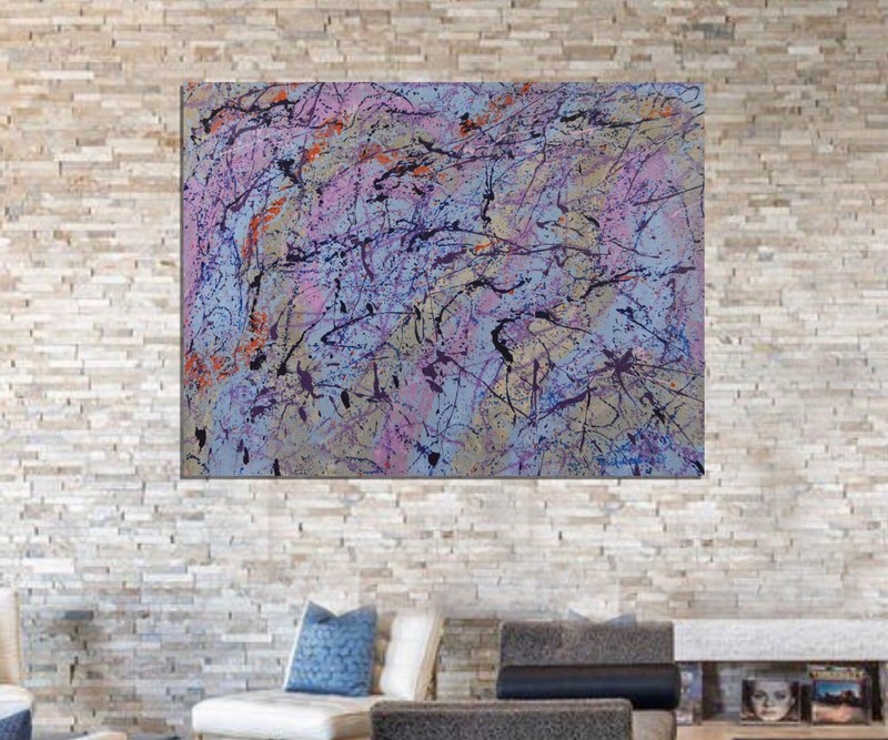 Jackson Pollock style￼ Profession￼al Painting 81” X 62”(6ft 9in)Abstract Modern gallery