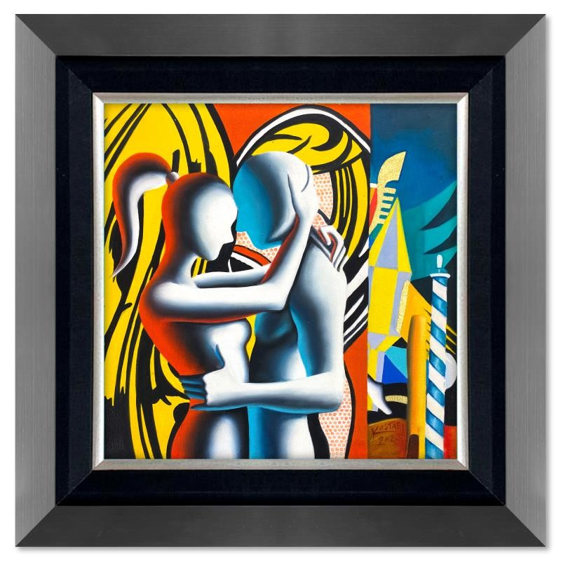 Mark Kostabi «Glory and Glamour» Framed Original Painting Canvas Signed