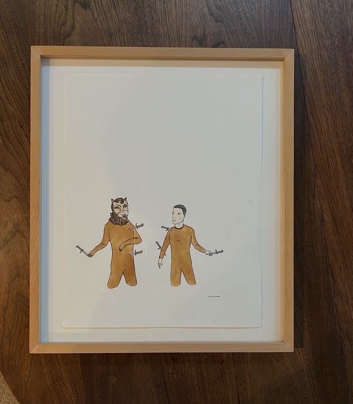 Marcel Dzama Ink, Watercolor & Rootbeer