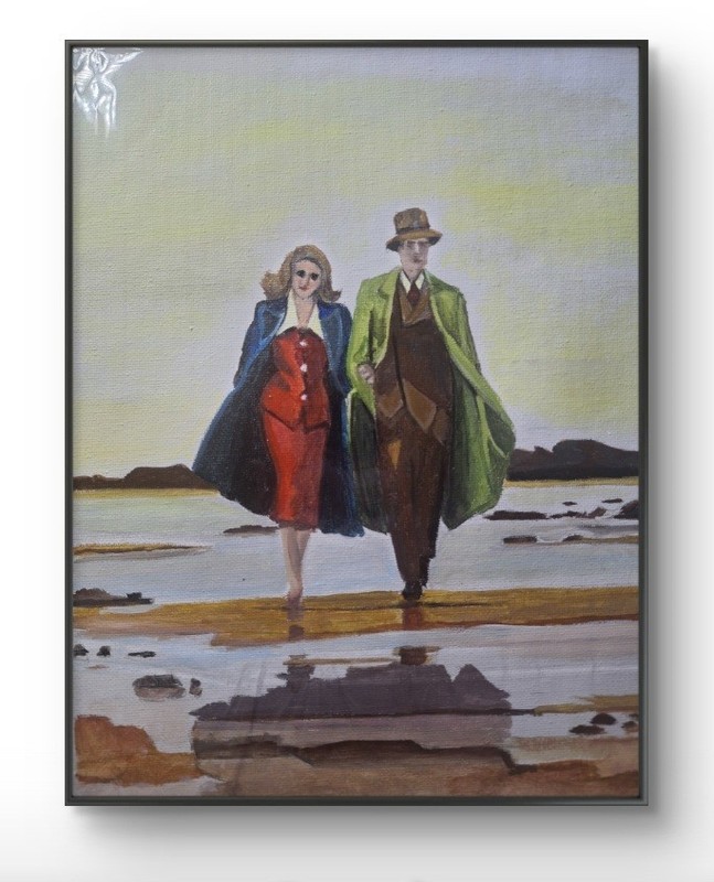 My Copy Painting After Jack Vettriano On 8.5x9.5 Canvas Paper Painting gallery